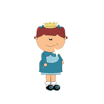 Cartoon Princesswith Magic Wand PNG with transparent background