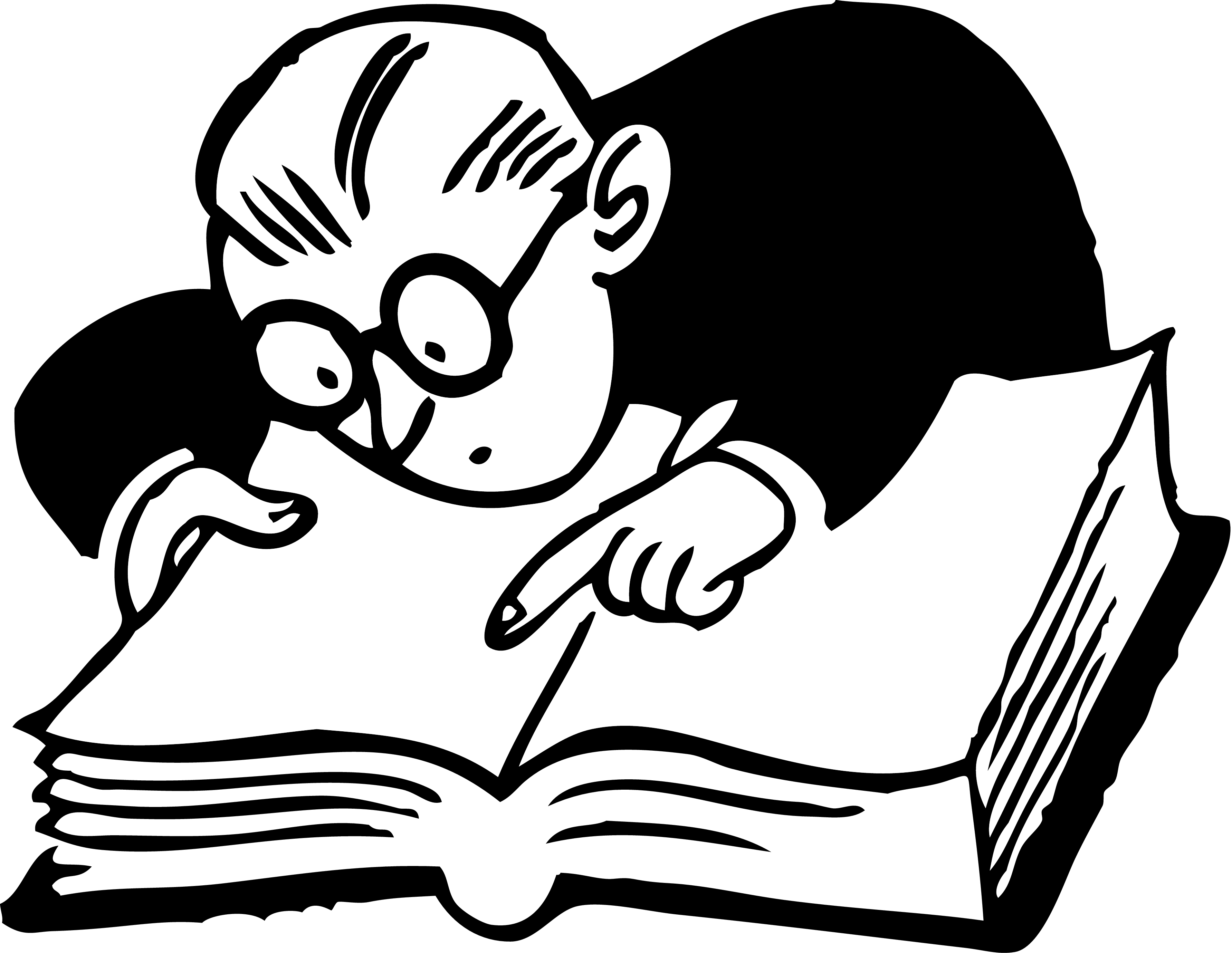 Cartoon Professor Reading Book