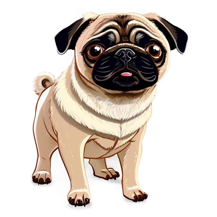 Cartoon Pug Character Png War29