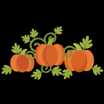 Cartoon Pumpkin Vine Graphic