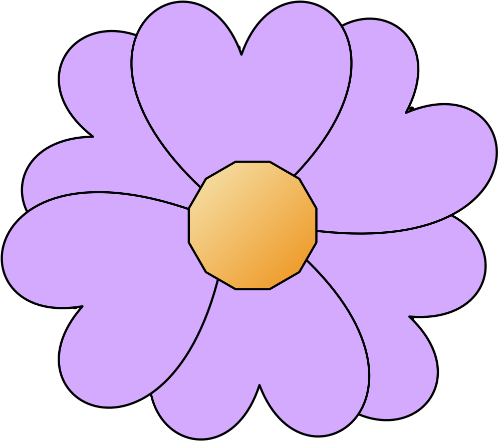 Cartoon Purple Flower Illustration.png