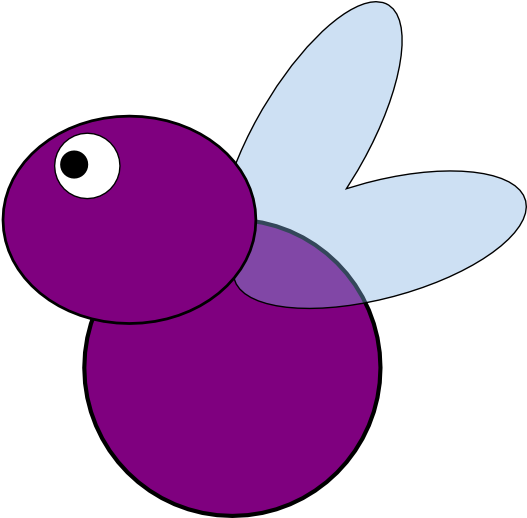 Cartoon Purple Fly Illustration.png