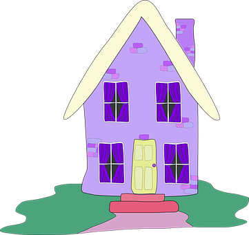 Cartoon Purple House Illustration