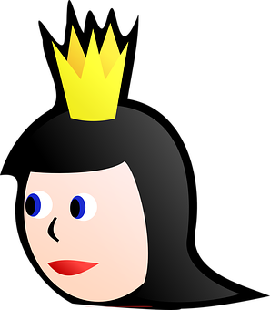 Cartoon Queen Portrait PNG with transparent background