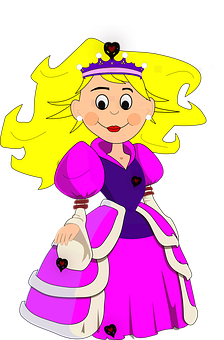 Cartoon Queenin Pink Dress PNG with transparent background