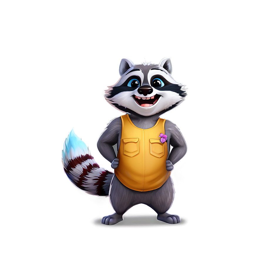 Cartoon Raccoon Character PNG 14 PNG with transparent background