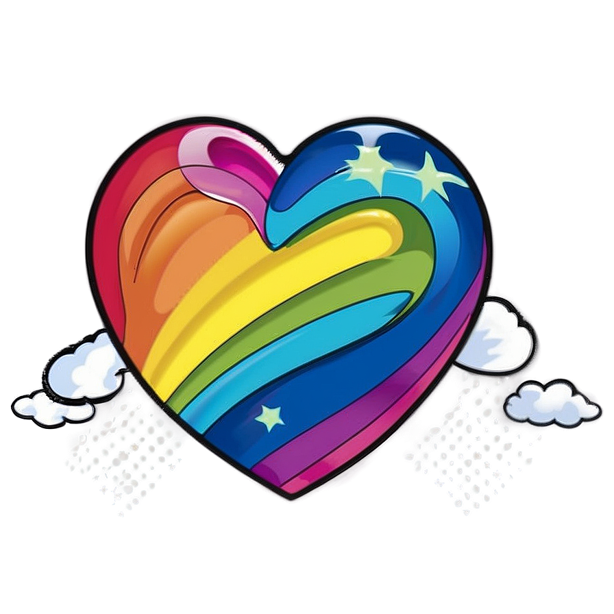 Cartoon Rainbow Heart PNG 06252024 PNG with transparent background
