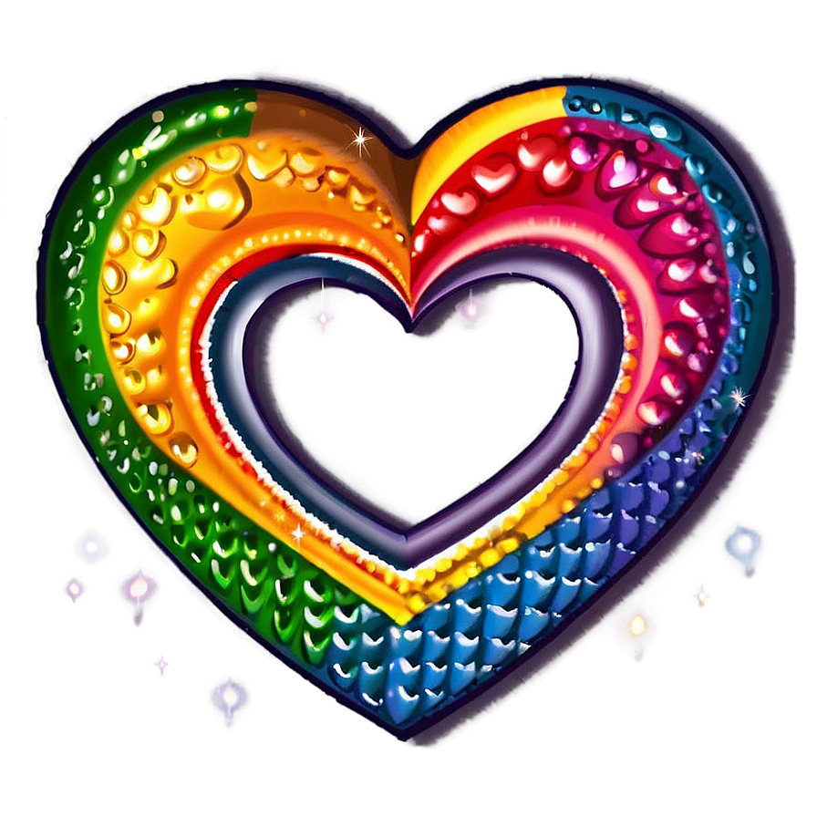 Cartoon Rainbow Heart PNG cgy98 PNG with transparent background