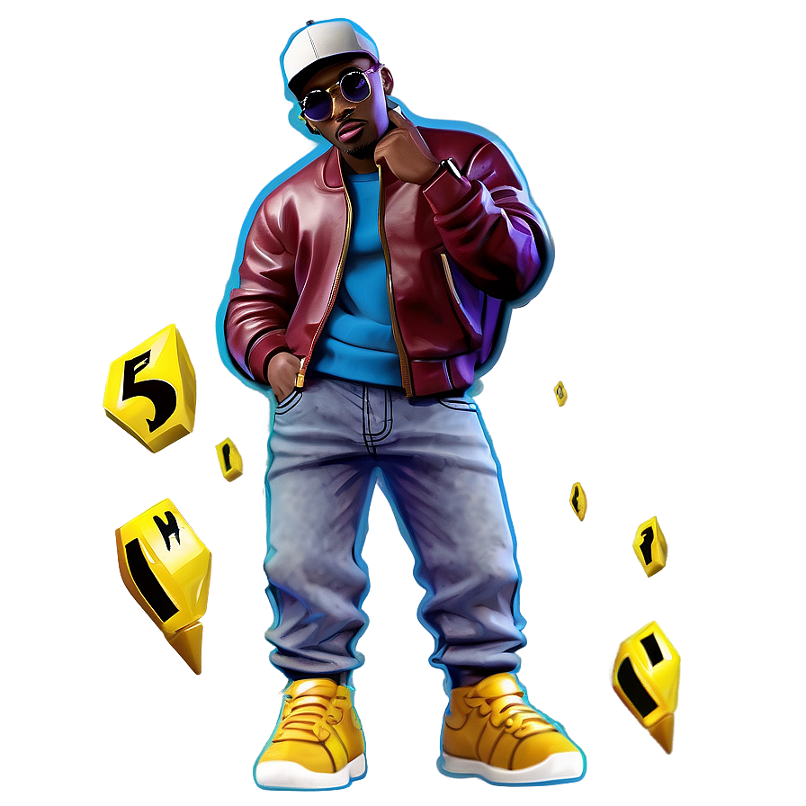 Cartoon Rapper Figure Png 06112024