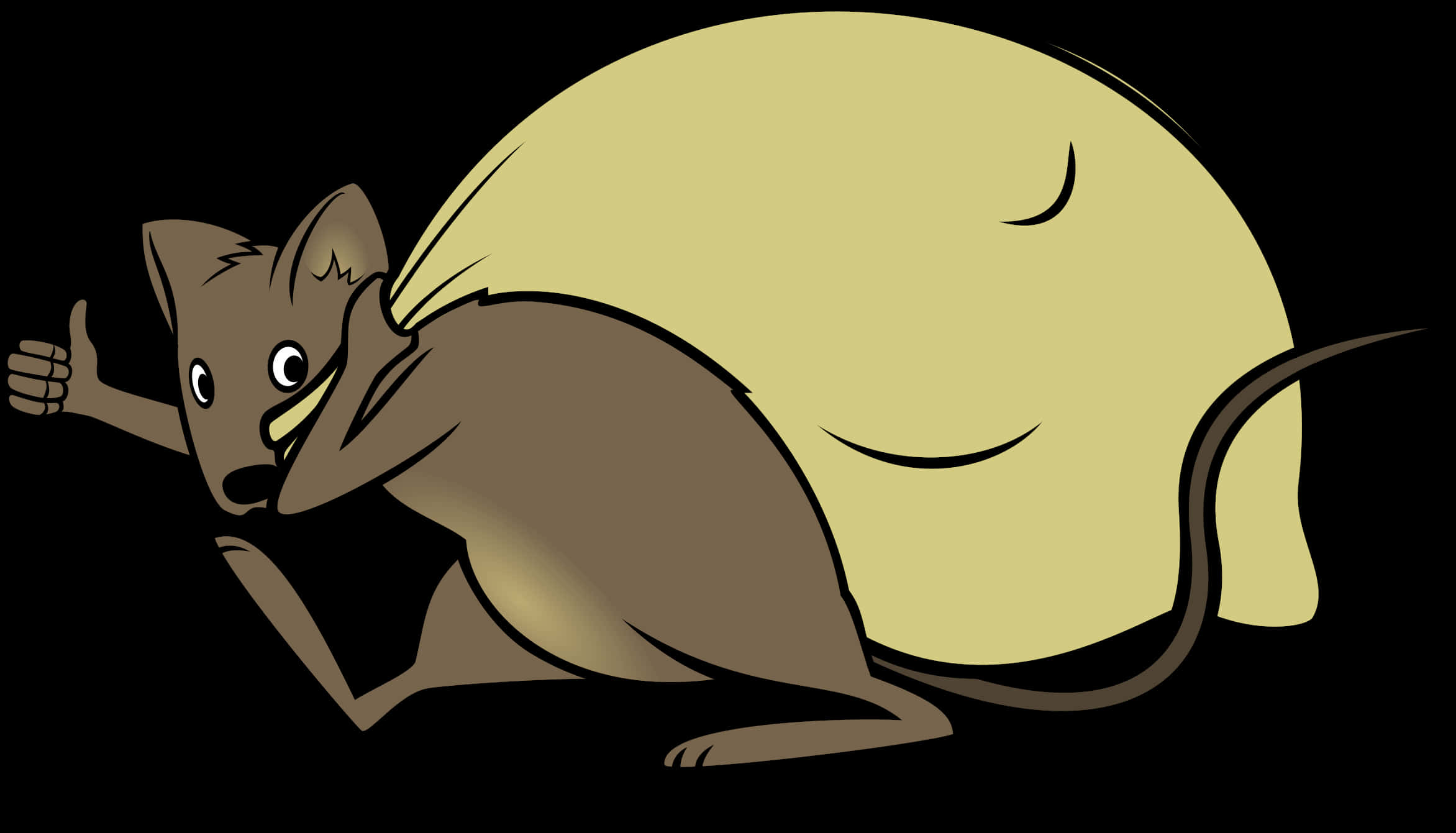 Cartoon Rat Carrying Big Cheese