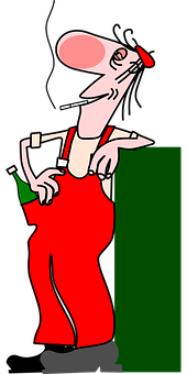 Cartoon Rat Leaning Against Wall PNG with transparent background