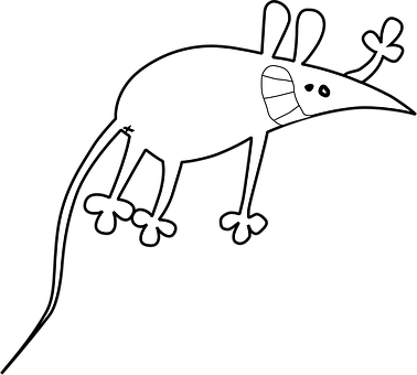 Cartoon Rat Silhouette PNG with transparent background