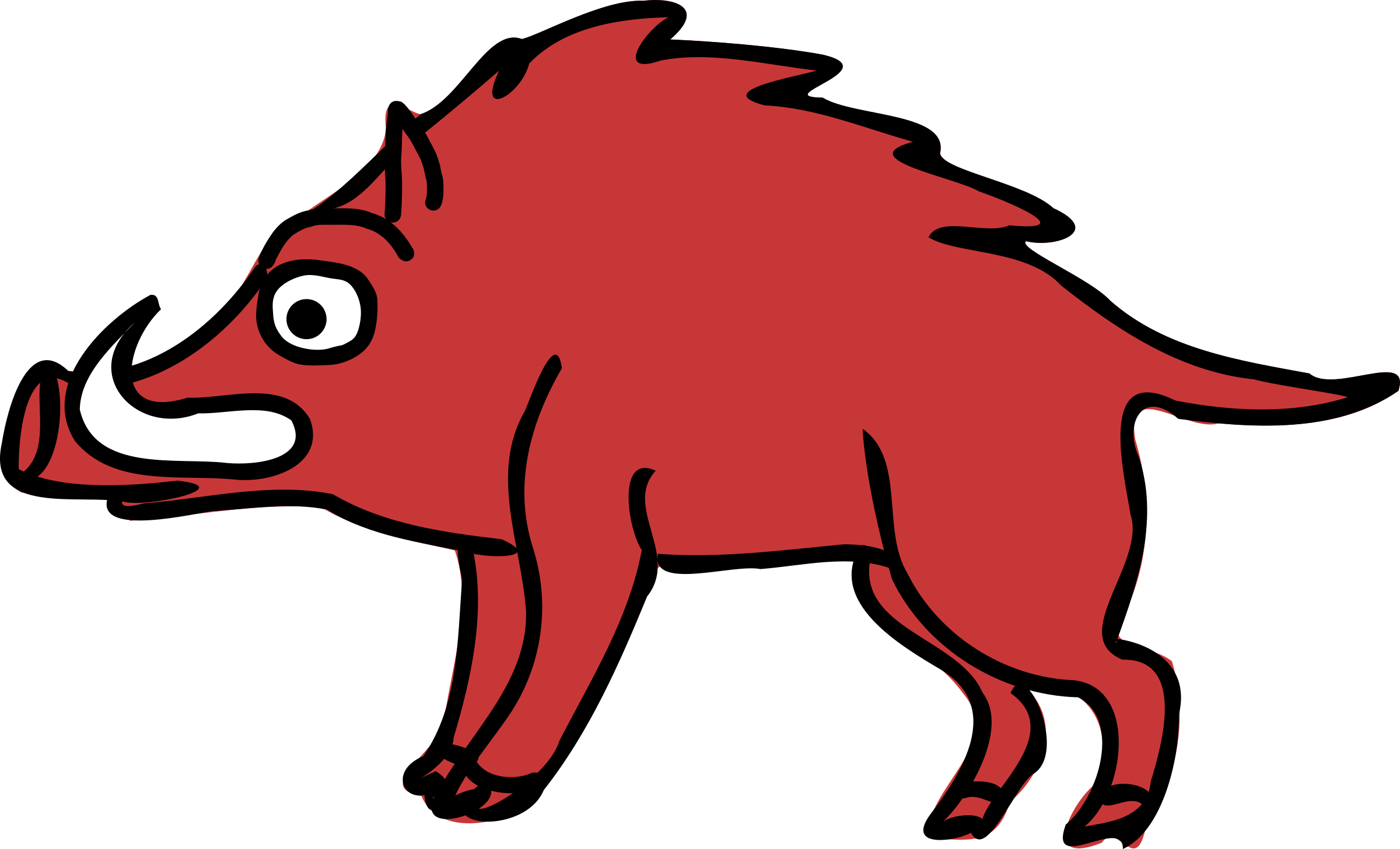 Cartoon Red Boar Illustration