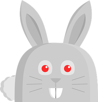 Cartoon Red Eyed Rabbit