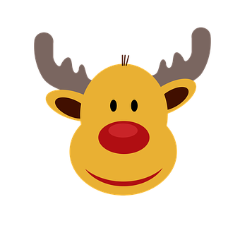 Cartoon Reindeer Face Graphic PNG with transparent background