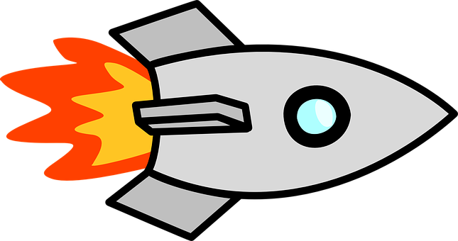 Cartoon Rocket Clipart PNG with transparent background