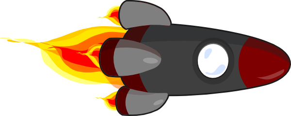 Cartoon Rocket Flame Illustration