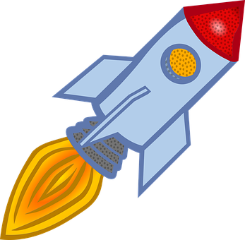 Cartoon Rocket Illustration PNG with transparent background