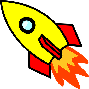 Cartoon Rocket Illustration PNG with transparent background