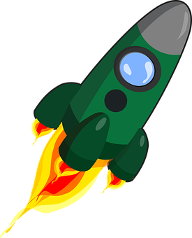 Cartoon Rocket Illustration PNG with transparent background