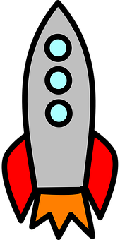 Cartoon Rocket Illustration PNG with transparent background