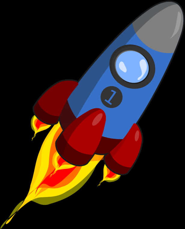 Cartoon Rocket Launch Illustration