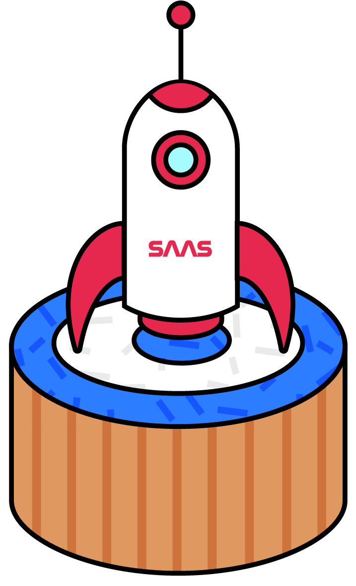 Cartoon Rocket Launchpad Illustration