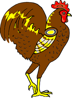 Cartoon Rooster Illustration PNG with transparent background
