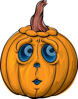 Cartoon Sad Pumpkin Vector