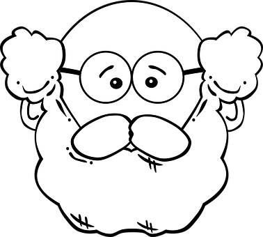 Cartoon Santa Claus Face Outline PNG with transparent background