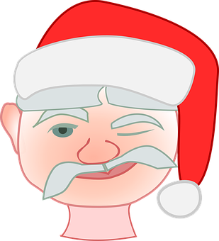 Cartoon Santa Claus Head Graphic PNG with transparent background