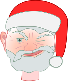 Cartoon Santa Claus Head PNG with transparent background