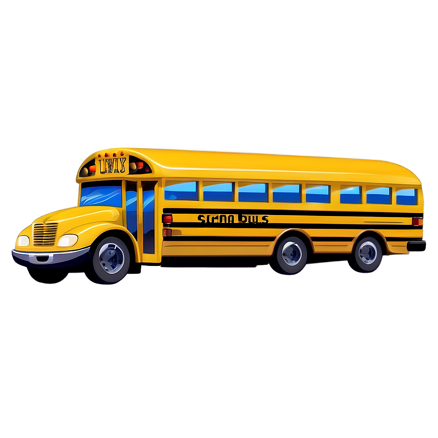 Cartoon School Bus Illustration PNG 05242024 PNG image with a transparent background, free high-resolution download
