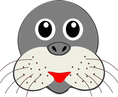 Cartoon Seal Face Illustration PNG with transparent background