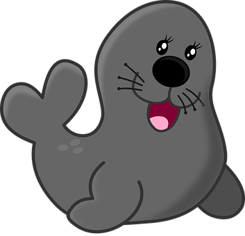 Cartoon Seal Happy Expression PNG with transparent background