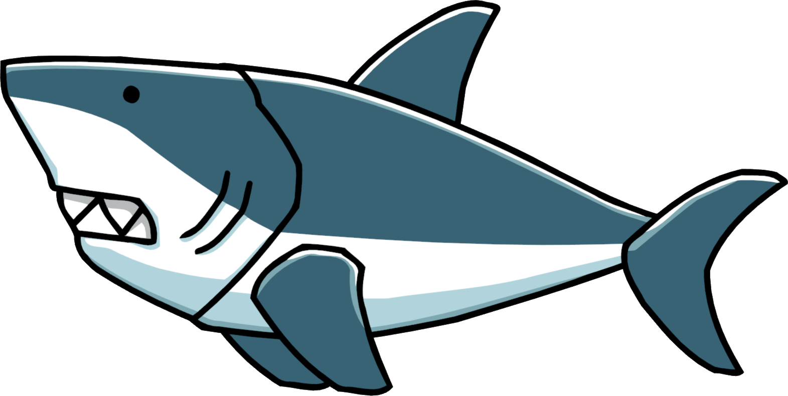 Cartoon Shark Illustration PNG with transparent background
