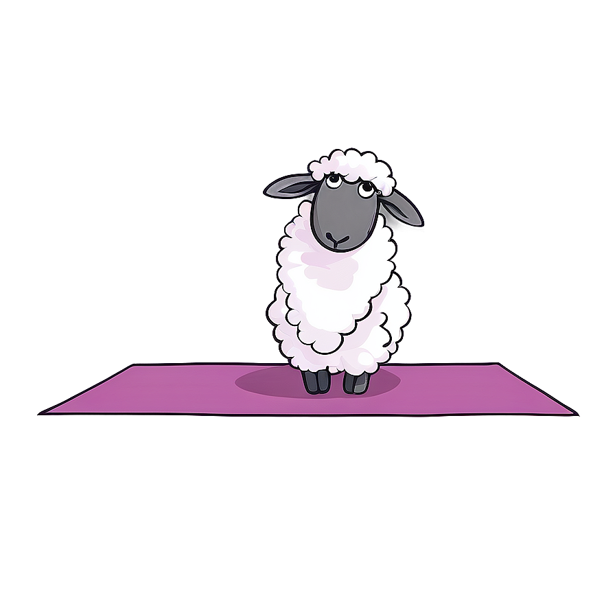 Cartoon Sheep Doing Yoga Png Jgv