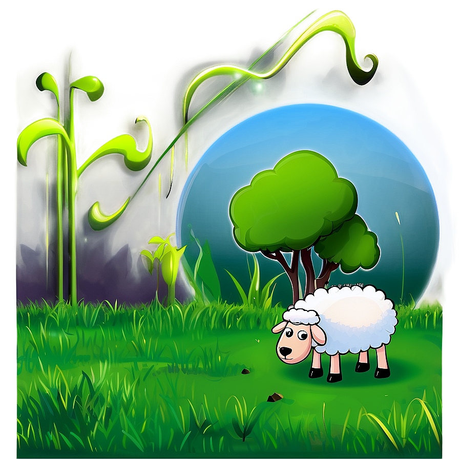 Cartoon Sheep Eating Grass Png 15