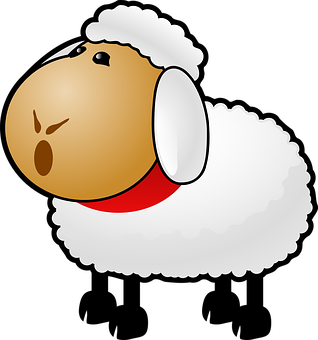 Cartoon Sheep Graphic PNG with transparent background