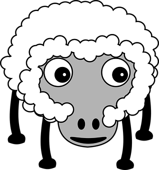 Cartoon Sheep Head Vector PNG with transparent background