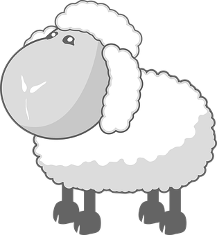 Cartoon Sheep Illustration PNG with transparent background