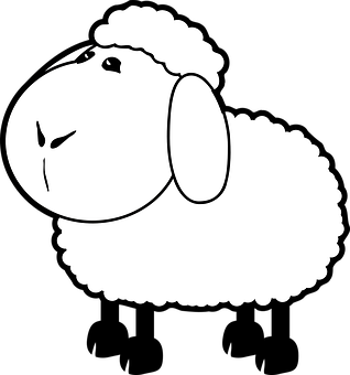 Cartoon Sheep Profile Graphic