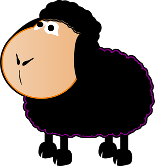 Cartoon Sheep Profile Vector PNG with transparent background