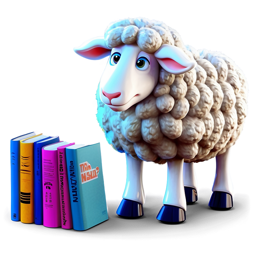 Cartoon Sheep With Book Png 06272024