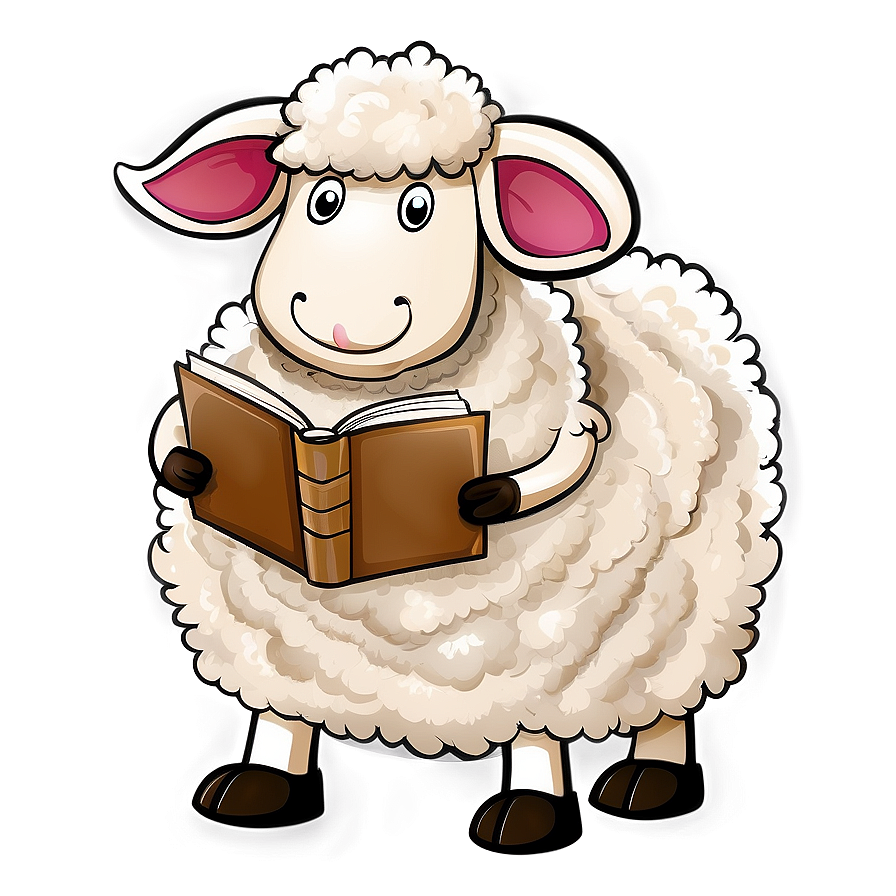 Cartoon Sheep With Book Png 57