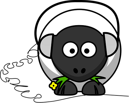 Cartoon Sheepin Pokeball Design PNG with transparent background
