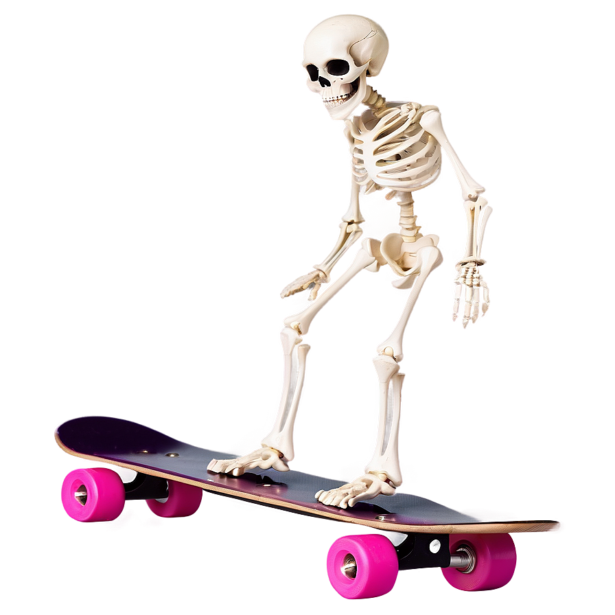 Cartoon Skeleton On Skateboard Png 24