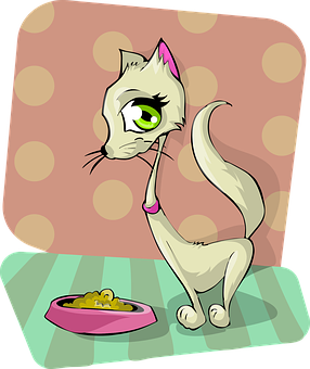 Cartoon Skeptical Cat Illustration