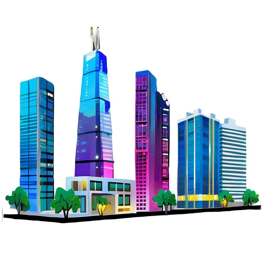 Cartoon Skyscrapers Png 05062024