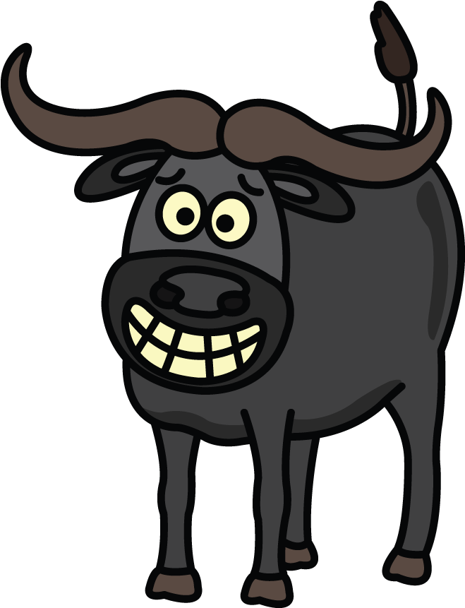 Cartoon Smiling Buffalo